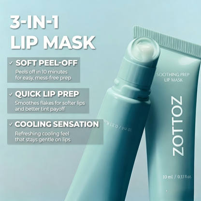 Soothing Prep Lip Mask — Cooling peel-off lip mask for smoother lip prep and a hydrated feel